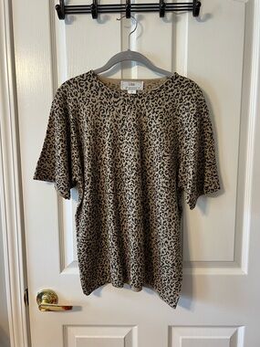 Shimmery Cheetah Short Sleeve Blouse